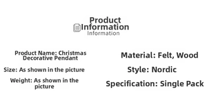 Detailed specifications for felt Santa climbing ladder ornament in Nordic style