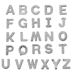 Alphabet Letter Charm Stainless Steel A-Z Pendants For DIY Necklace Bracelet Making Small Hole Simple Jewelry Findings