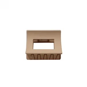 Matte nude square hair claw clip with large hollow structure for hair styling
