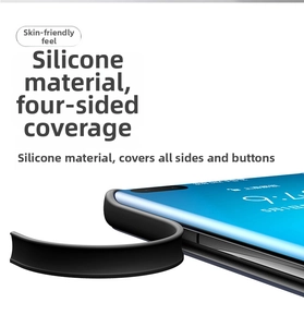 Close-up of black matte silicone phone case edge showing full wrap protection