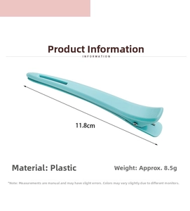 Matte sky blue hair clip with 11.8cm length detail for hairstyling and sectioning