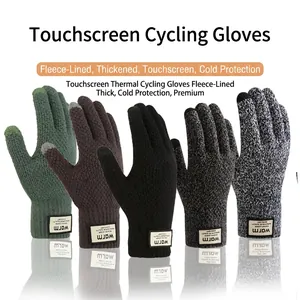 Guanti In Maglia Di Acrilico Invernale Da Uomo Fodera In Pile Caldo Touch Screen Ispessito Ciclismo All'aperto Antivento