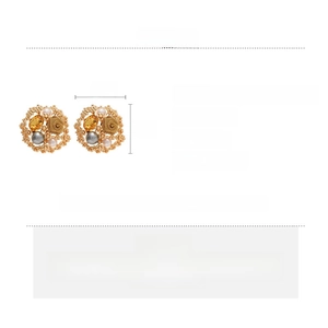 Size and specification chart for flower pearl earrings with alloy and rhinestones