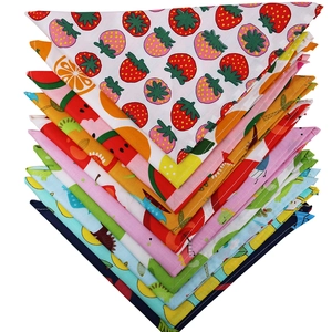 Set of colorful cotton pet bandanas with assorted fruit patterns for small medium dogs