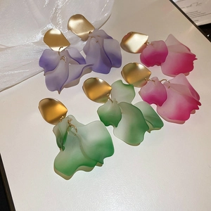 Boucles D Oreilles En Pétales De Fleurs Avec Tige En Argent Sterling 925 Bijoux En Acrylique Et Alliage Doux