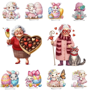 Handgemachte DIY Acryl Diamant Malerei Tischdeko für Ostern und Valentinstag Feste
