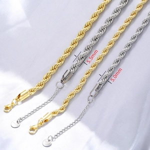 Bracciale a Catena in Corda di Rame Placcato Oro Hiphop per Donna Bracciale Regolabile a Maglie Geometriche Intrecciate Regalo Gioielli