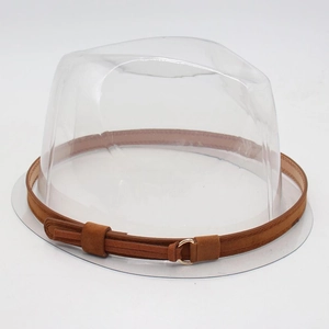 Brown suede hat decorative belt with a golden D-ring buckle accessory for hats