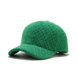 Casquette de baseball en tricot vert émeraude en laine épaisse et chaude d'hiver