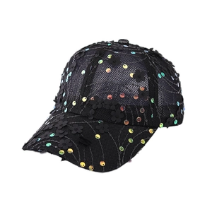 Baseball Cap Mesh Polyester Breathable Sunshade Summer Outdoor Sweet 3D Flower Sequin Fashion Women Sun Hat Accessories