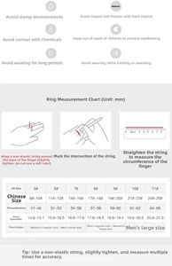Sizing chart and measurement guide for titanium steel rings with maintenance tips