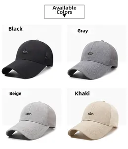 Detail of four sport mesh caps in black, gray, beige and khaki with breathable grid fabric