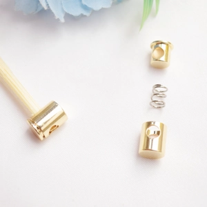 14K gold-filled adjustable spring cord lock fastener components for DIY jewelry making