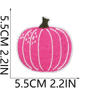 Pink pumpkin ghost embroidery patch for Halloween decor with 5.5cm size scale display