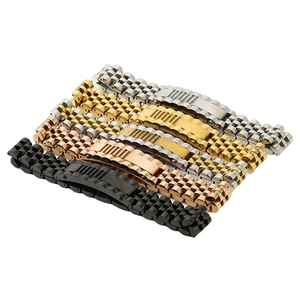 Bracciali da uomo in acciaio inossidabile stile cinturino in oro, argento e nero
