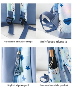 Detail view of adjustable straps, reinforced stitching, and side pockets of the cute backpack