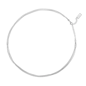 Multi-strand S925 sterling silver braided necklace with adjustable chain and lobster clasp