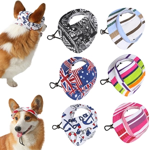 Pet Sun Hat Canvas Adjustable Dog Visor Cap With Ear Holes For Outdoor Summer Sunshade Dogs Cats Various Patterns