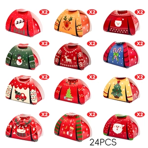 Christmas Sweater Shaped Paper Gift Boxes For Candy Cookie Packaging Holiday Party Favors Assorted Festive Patterns