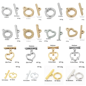 DIY Jewelry Making Stainless Steel Toggle Clasp OT Buckle Set Heart Skull Spiral Pattern Connector For Necklace Bracelet Jewelry Accessories