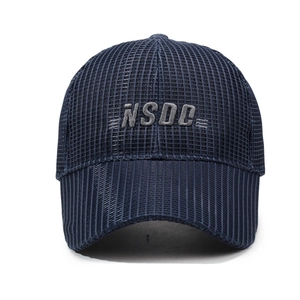 Navy blue breathable mesh baseball cap for men with NSDC embroidery on front