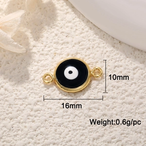 Detailed size view of Evil Eye pendant with 16mm width and gold plated finish