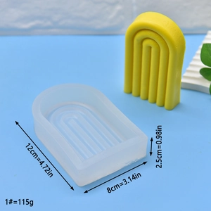 Rainbow arch geometric silicone mold for DIY candles and soap with 12x8x2.5cm dimensions