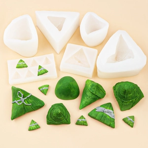 Moldes de silicona Zongzi para velas con texturas detalladas de hojas para festival tradicional