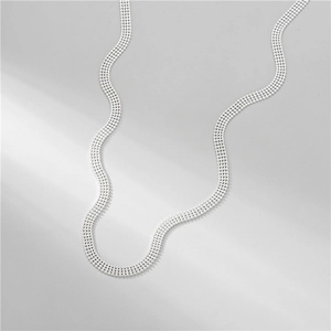 Funkelnde mehrlagig gewebte Halskette aus 925er Sterlingsilber mit strukturierter Optik