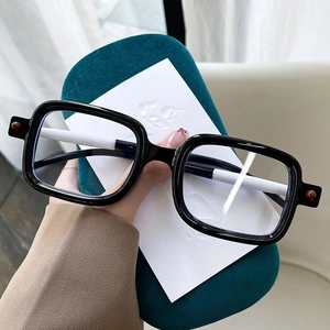 Vintage Square Frame Reading Glasses Blue Light Blocking PC High Definition Vision Retro Style For Men