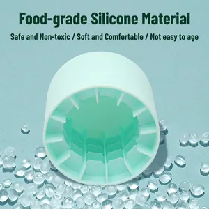 Mint green food grade silicone cylinder ice cube mold with reinforced inner texture