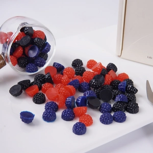 Modèles miniatures de mûres réalistes en rouge et noir pour décoration de bricolage