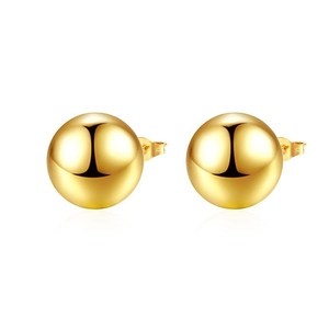 Boucles d'oreilles boules creuses plaquées or 18 carats au design minimaliste