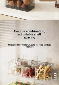 Macro shot of wall-mounted PET kitchen organizer with ventilation holes and clear finish
