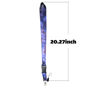 Starry sky lanyard with metal lobster clasp and safety buckle, 20.27 inches long