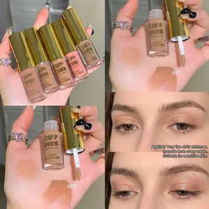 Cappuvini matte and shimmer liquid eyeshadow set in natural earth tones with a brush