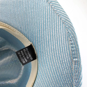 Detail of the interior stitching and 65% cotton fabric label on the western hat