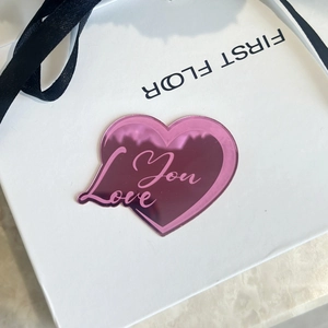 Décoration de cupcake en acrylique rose en forme de cœur avec texte Love You pour la Saint Valentin