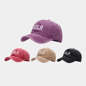 Washed Cotton Baseball Cap NOLA Embroidery Distressed Retro Style Adjustable Sun Hat For Men Women Casual Streetwear
