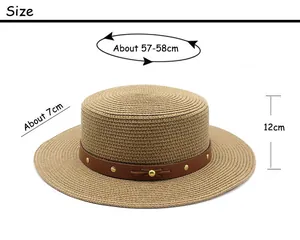 Guide des tailles pour chapeau de paille avec tour de tête de 57-58cm et bord de 7cm