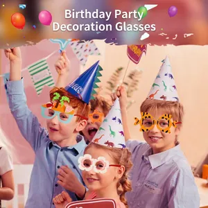 Lot de lunettes de fête hawaïennes pour enfants avec palmiers et formes tropicales rigolotes