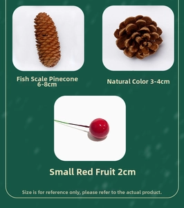 Pommes de pin naturelles et baies rouges pour DIY décoration florale de Noël