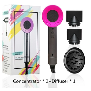 Professionele föhn set 2000W met 2 concentrators en 1 diffuser in grijs en roze