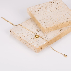 Heart Pendant Bracelet 304 Stainless Steel 18K Gold Plated Adjustable Chain Minimalist Fashion Jewelry For Women