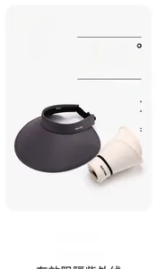 Visiere parasole UPF 50+ che mostrano sia lo stato aperto che quello pieghevole in dettaglio