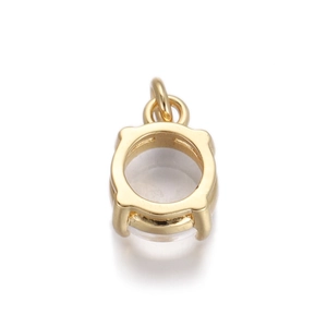 Macro shot of gold-plated briefcase shaped photo locket pendant with top ring detail