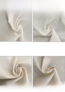 Texture detail showing linen, cotton and linen blends for portable makeup bags