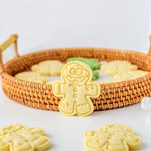Christmas gingerbread man cookie cutters for festive DIY baking with cute facial details