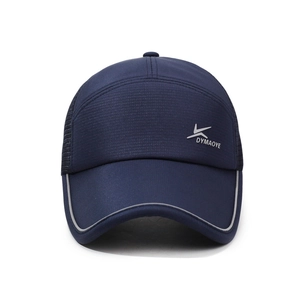 Casquette de baseball en mesh bleu marine à séchage rapide avec bandes réfléchissantes sport