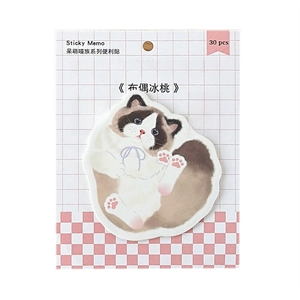Adorkable Kittens series Ragdoll cat sticky memo pads with 30 pieces for journaling